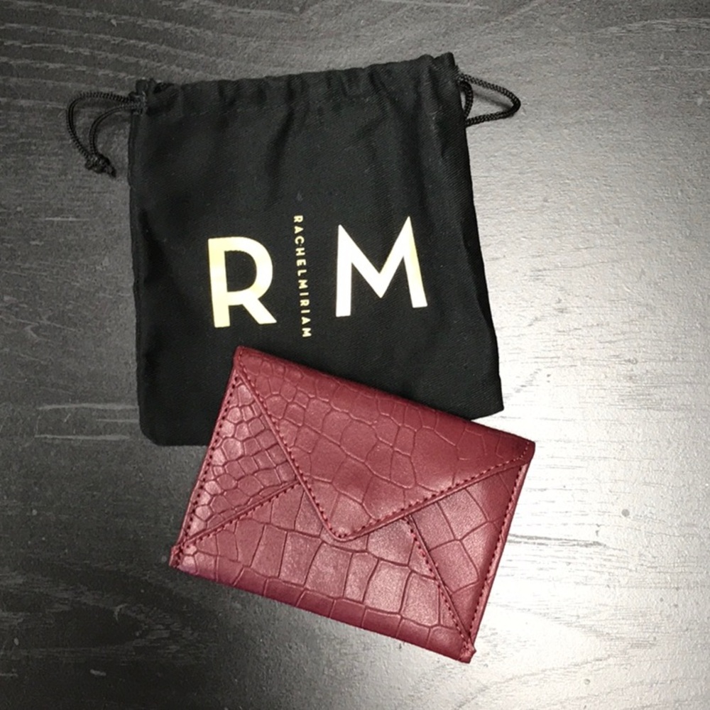 Burgundy Crocodile-Embossed Wallet/Card Holder
